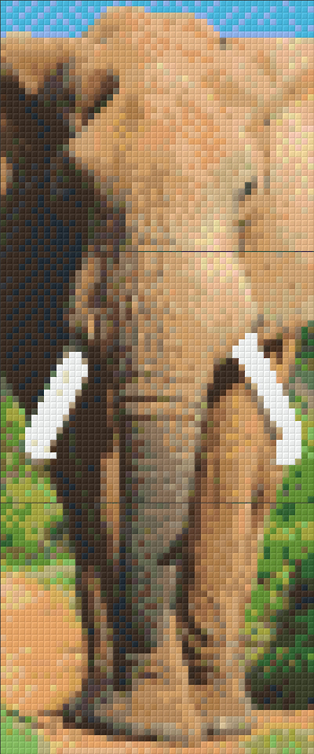 Charging Elephant Three [3] Baseplate PixelHobby Mini-mosaic Art Kit image 0